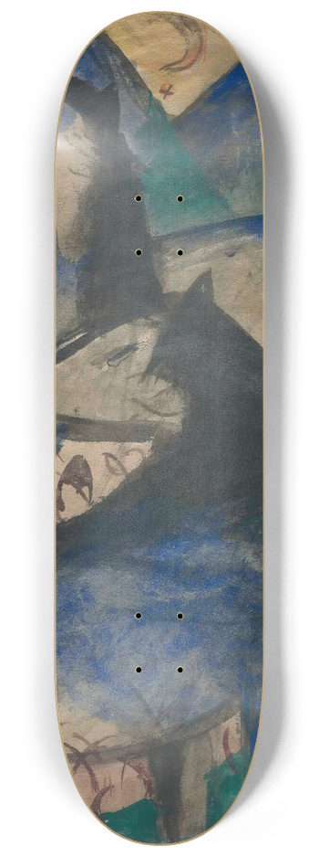 Franz Marc - Two Blue Horses 8.25 inch art skate deck