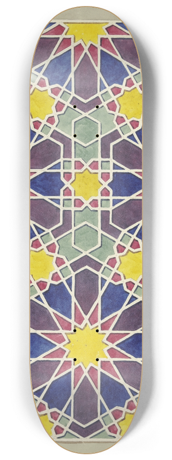 Friedrich Maximilian Hessemer - Bemalte Holzvertfelung aus einer Moschee in Kairo 8.25 inch art skate deck