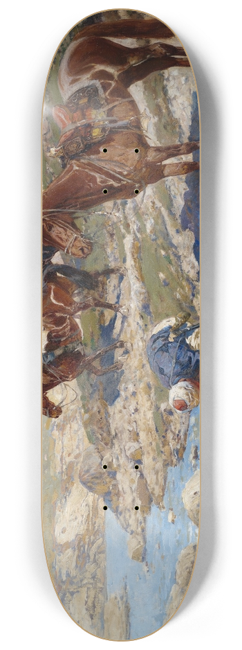 Franz Roubaud - Circassian Horsemen at a River 8.25 inch art skate deck