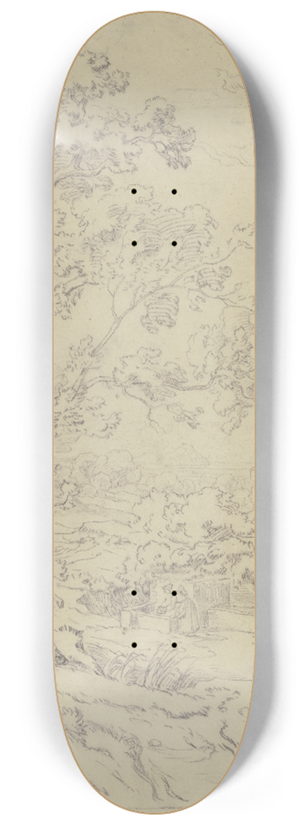 Friedrich Metz - Heroische Landschaft mit Hirten 8.25 inch art skate deck