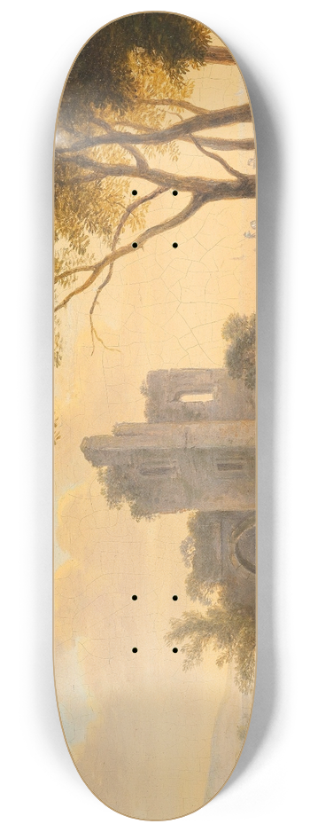 Franz Scheyerer - Landschaft Mit Ruine Und Wanderern 8.25 inch art skate deck