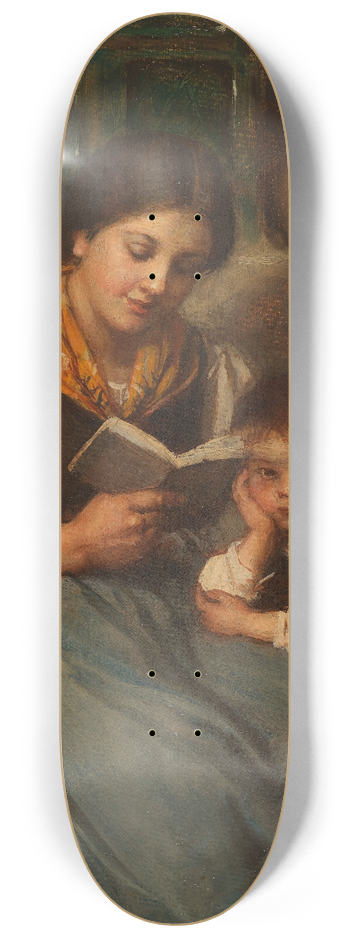Franz von Defregger - Beim Vorlesen 8.25 inch art skate deck