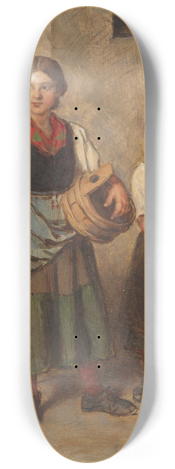 Franz von Defregger - Buerin mit Dirndl vor dem Waschhaus 8.25 inch art skate deck