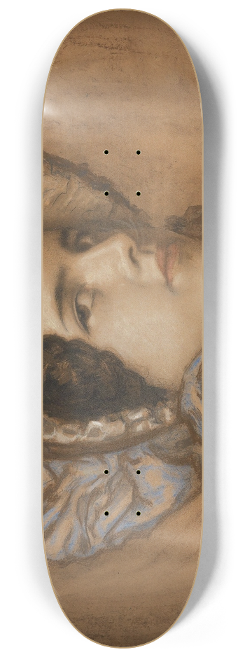 Franz von Stuck - Daughter Mary with a frilly hat 8.25 inch art skate deck