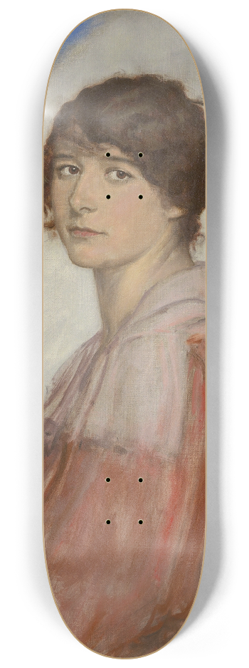 Franz von Stuck - Lady in Red 8.25 inch art skate deck