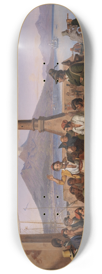 Friedrich Mosbrugger  - Der Improvisator am Molo zu Neapel 8.25 inch art skate deck