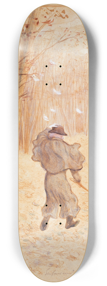 Frdric Auguste Cazals - Paul Verlaine dans un paysage hivernal 8.25 inch art skate deck