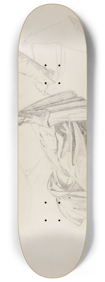 Friedrich Mosbrugger  - Zwei Figuren- und Gewandstudien 8.25 inch art skate deck