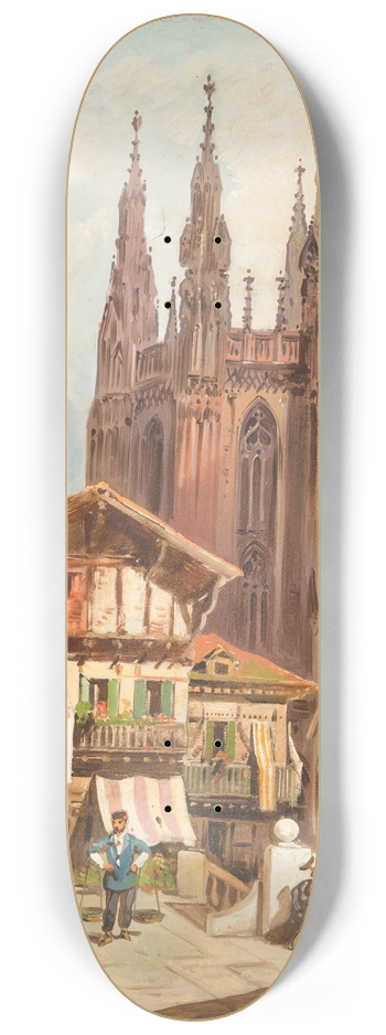 Friedrich Perlberg - In front of Burgos cathedral 8.25 inch art skate deck