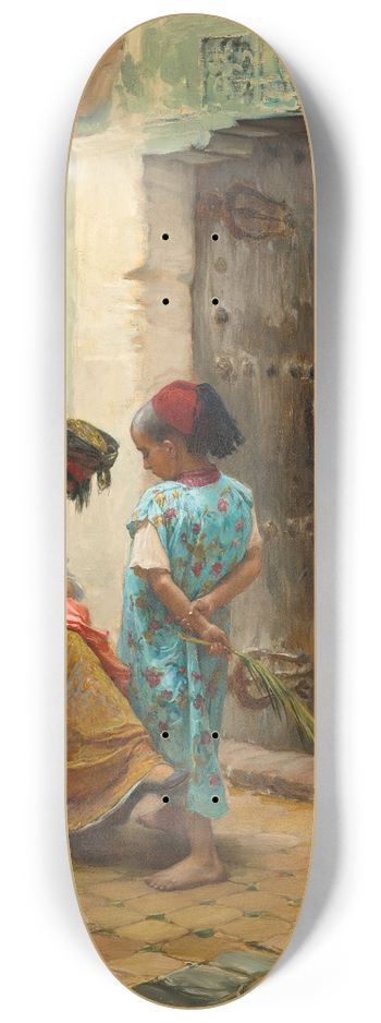 Frederick Arthur Bridgman - The Sewing Lesson 8.25 inch art skate deck