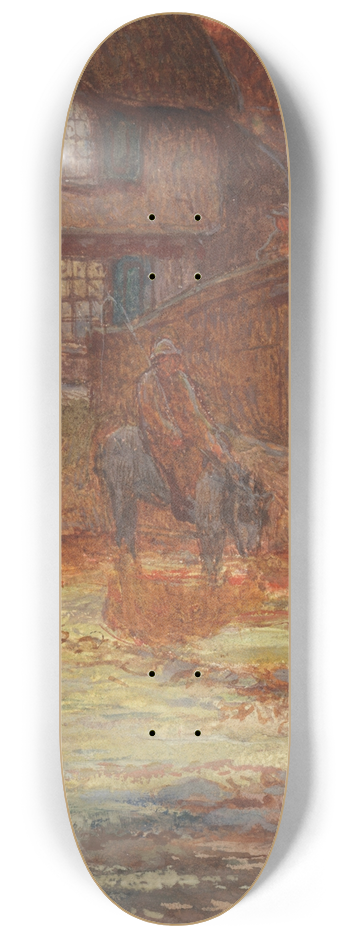 Frederick Walker - Evening in the village 8.25 inch art skate deck