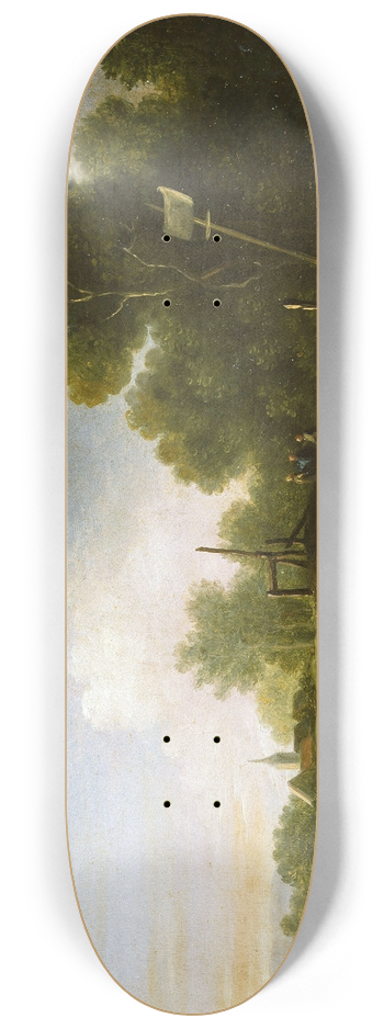 Frederik Petersen - Landscape with a Bridge 8.25 inch art skate deck