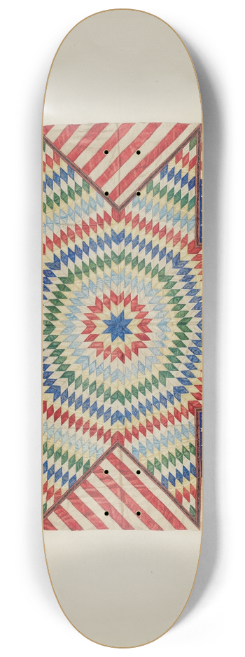 Fred Hassebrock - Star and Flag Design Quilt 8.25 inch art skate deck