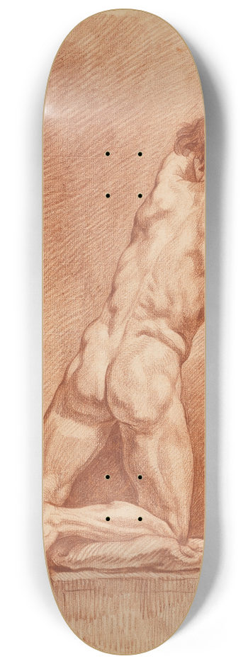 French School - A Male Nude Seen from Behind 8.25 inch art skate deck
