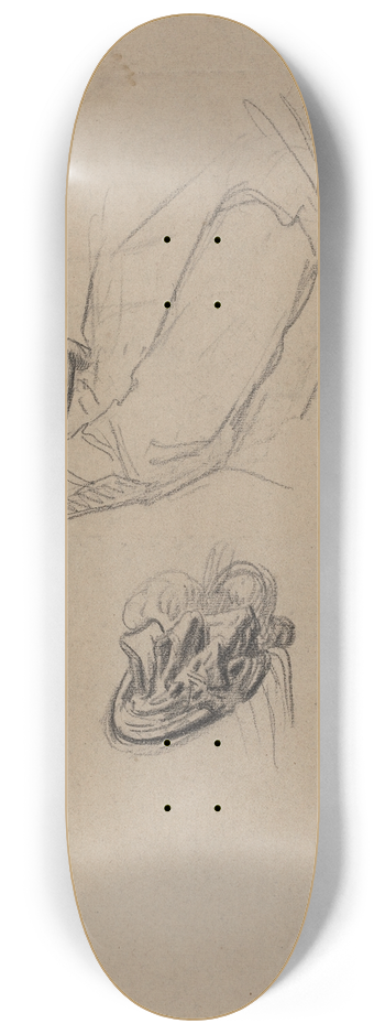French School - Young Womans Hands and Beribboned Hat 8.25 inch art skate deck