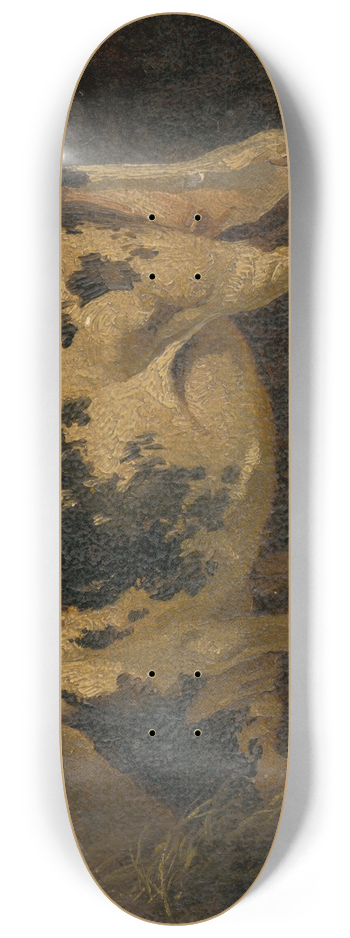 Friedrich August Matthias Gauermann - Cow in a Barn 8.25 inch art skate deck