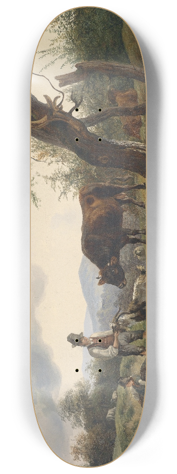 Friedrich August Matthias Gauermann - Hirte mit Ziegenbock 8.25 inch art skate deck