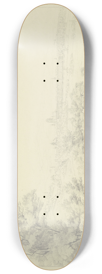 Friedrich Joseph Ehemant  - Ansicht von Frankfurt am Main von Oberrad gesehen 8.25 inch art skate deck