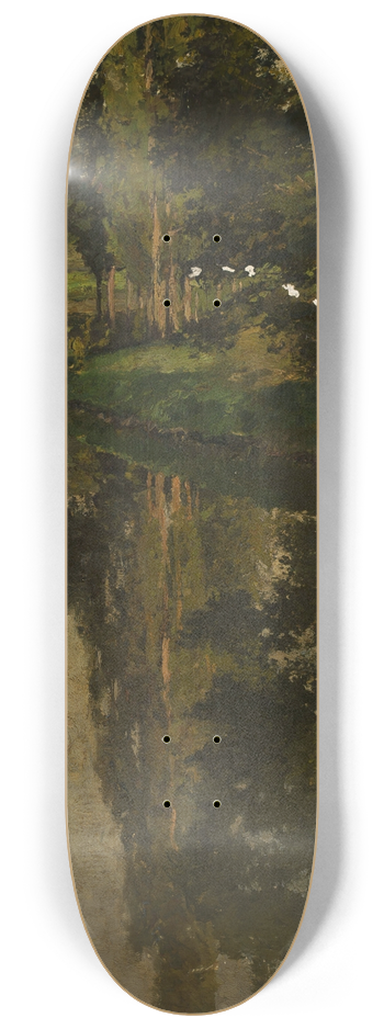 Friedrich Kallmorgen - Landscape with a creek 8.25 inch art skate deck
