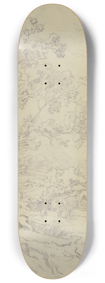 Friedrich Metz - Heroische Landschaft mit Hirten 8.25 inch art skate deck