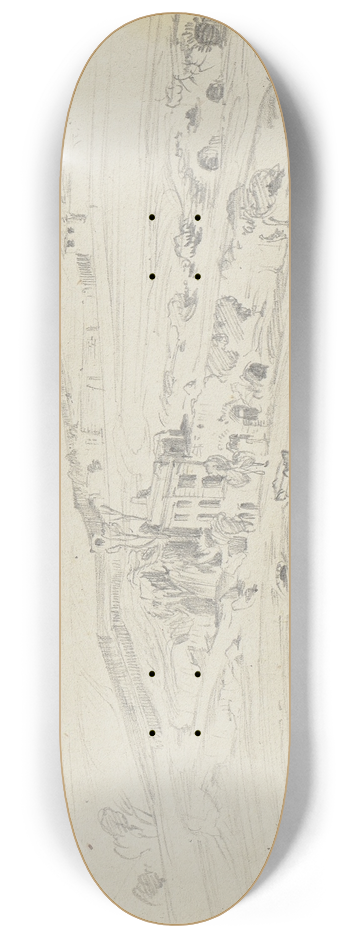 Friedrich Metz - Landscape near Rome 8.25 inch art skate deck