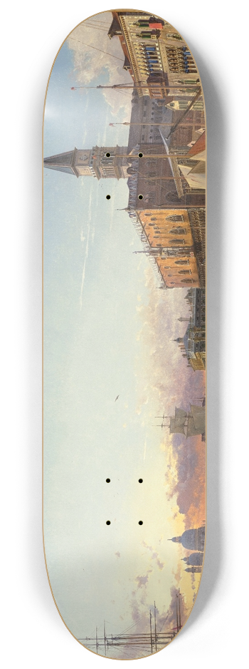 Friedrich von Nerly - The Doges Palace and the Piazzetta di San Marco with a View of the Grand Canal and Santa Maria Della Salute Beyond 8.25 inch art skate deck