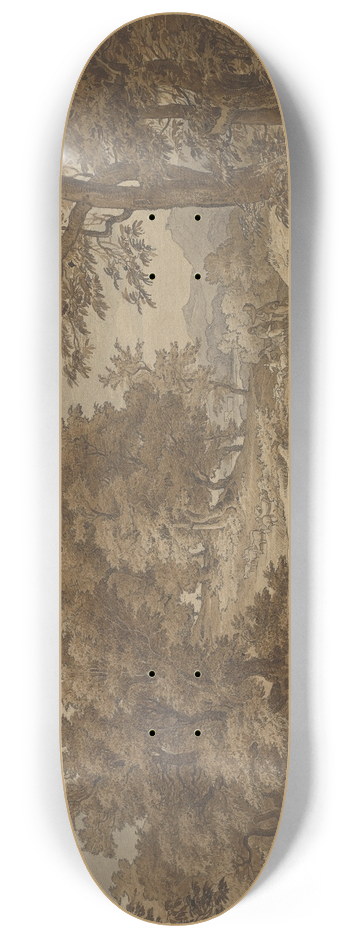 Friedrich Preller the Elder - An Italianate Landscape with Shepherds 8.25 inch art skate deck