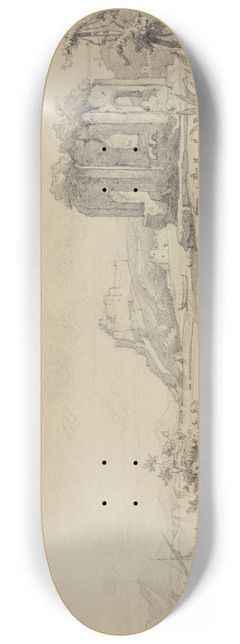 Friedrich Preller the Elder - Landschaft am Golf von Pozzuoli 8.25 inch art skate deck