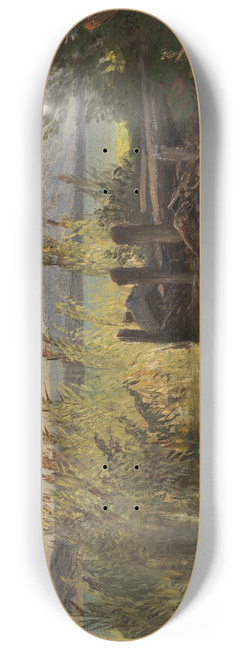 Friedrich Voltz - Bootssteg im Schilf 8.25 inch art skate deck