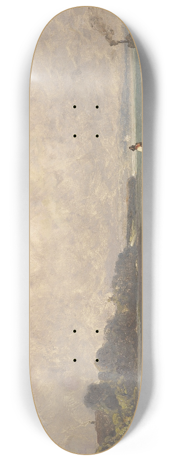 Friedrich Voltz - Chiemsee mit Fischerboot und Dampfer 8.25 inch art skate deck
