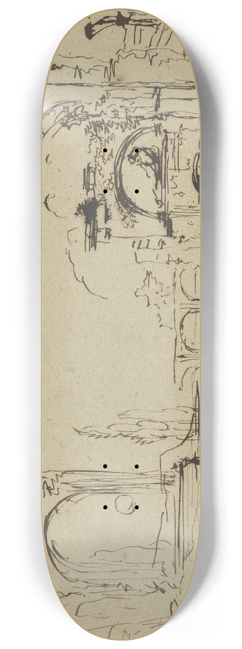 Friedrich von Grtner - Ruins 8.25 inch art skate deck