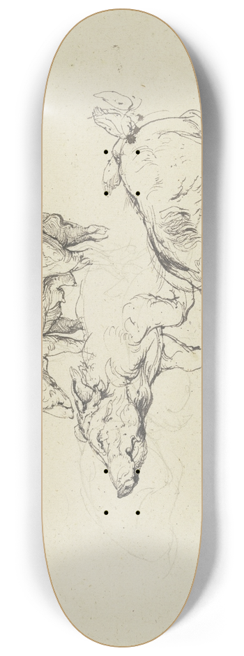 Friedrich von Nerly - Three pigs 8.25 inch art skate deck