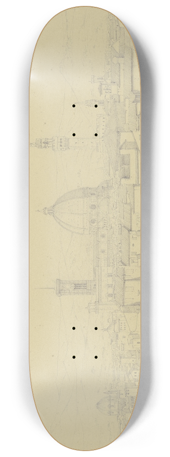 Friedrich Wilhelm Ludwig - Blick vom Giardino di Boboli auf Florenz 8.25 inch art skate deck