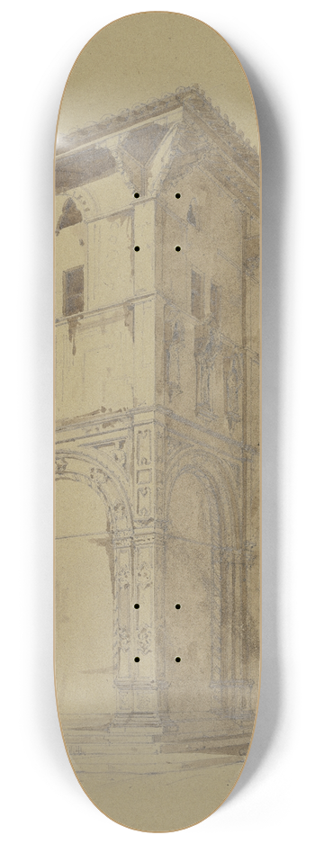 Friedrich Wilhelm Ludwig - Die Loggia del Bigallo in Florenz 8.25 inch art skate deck