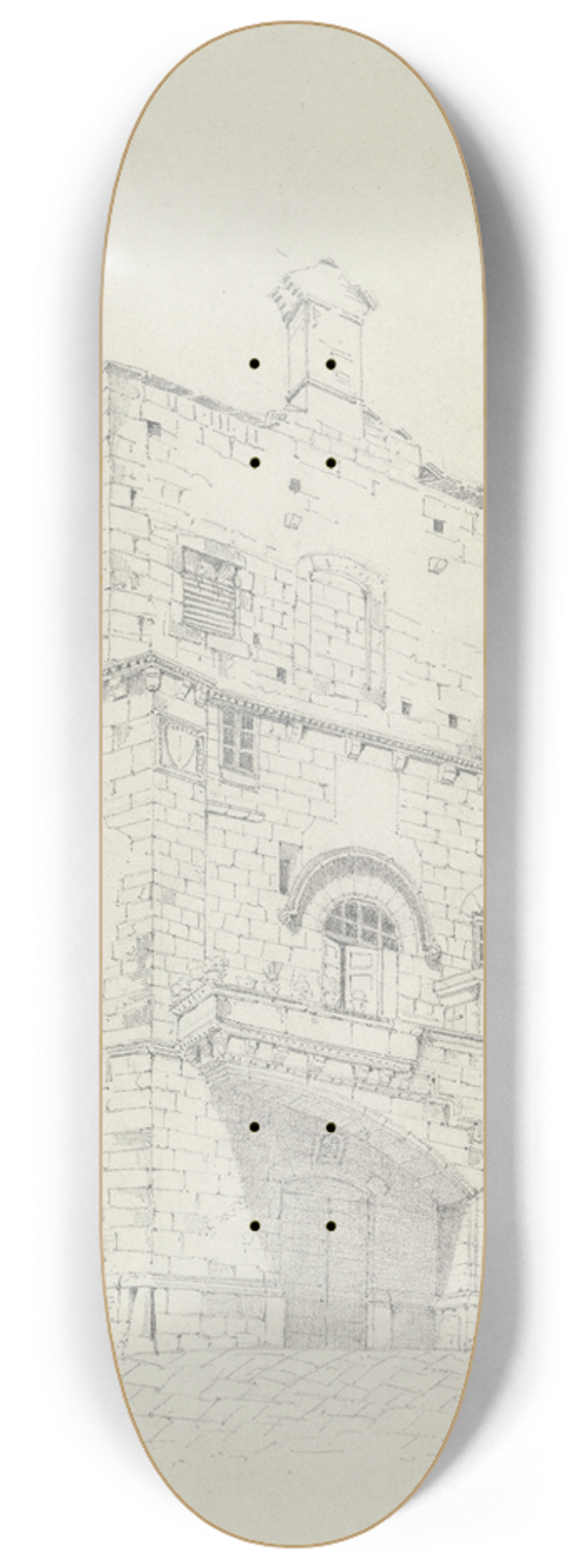 Friedrich Wilhelm Ludwig - House in Viterbo 8.25 inch art skate deck