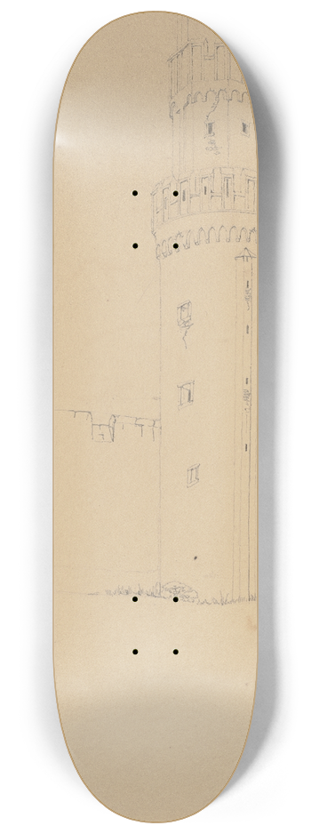 Friedrich Wilhelm Ludwig - Ochsenturm zu Oberwesel 8.25 inch art skate deck