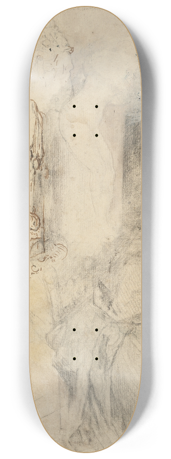 Gabriel Jacques de Saint-Aubin - Sheet of Studies 8.25 inch art skate deck