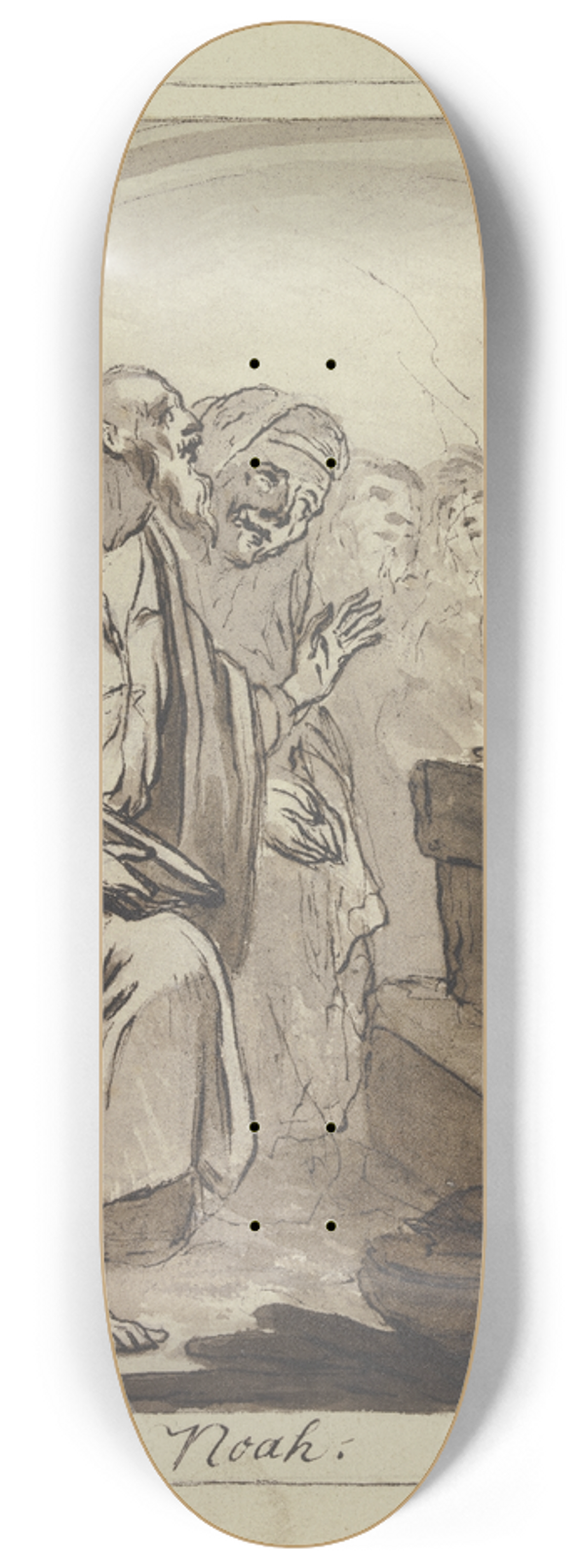 Friedrich Wilhelm Schfer - Noah mit seinen Angehrigen vor dem Opferaltar kniend 8.25 inch art skate deck
