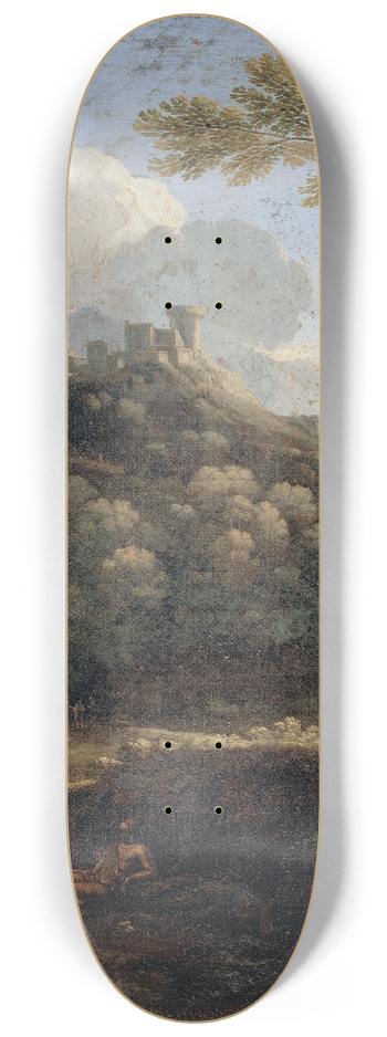 Gaspard Dughet - A Castle in a Wood 8.25 inch art skate deck
