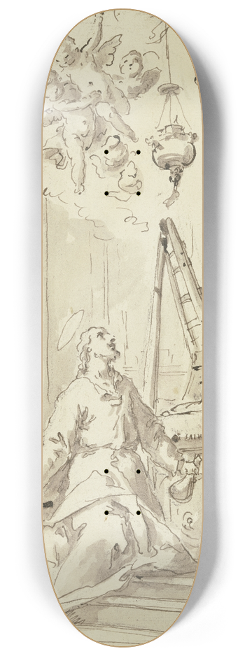 Gaspare Diziani - Der Heilige Costanzo di Ancona vor dem Altar kniend 8.25 inch art skate deck