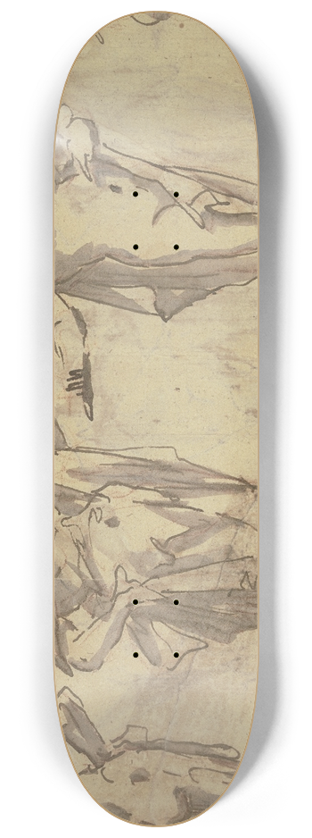 Gaspare Diziani - Four statues. 8.25 inch art skate deck