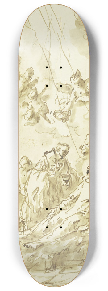 Gaspare Diziani - Letzte Kommunion einer sterbenden Nonne 8.25 inch art skate deck