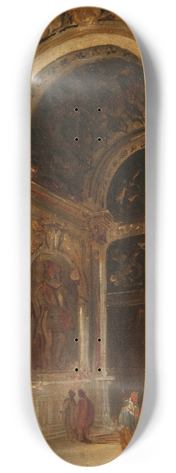 Genaro Prez Villaamil - Interior de iglesia 8.25 inch art skate deck