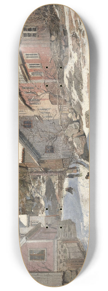 Frits Thaulow - Street in Krager 8.25 inch art skate deck