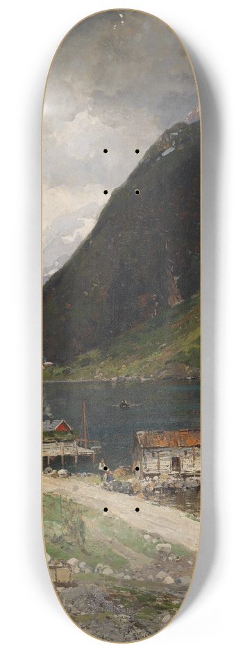 Georg Anton Rasmussen - Fjordlandschaft 8.25 inch art skate deck