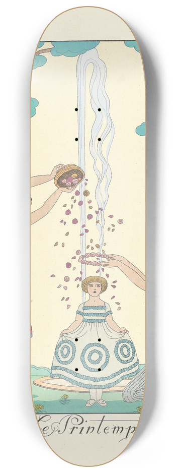 George Barbier - Le Printemps (Spring) 8.25 inch art skate deck