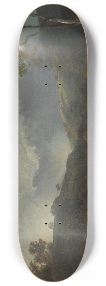 George Barret - Landscape with Cottagers 8.25 inch art skate deck