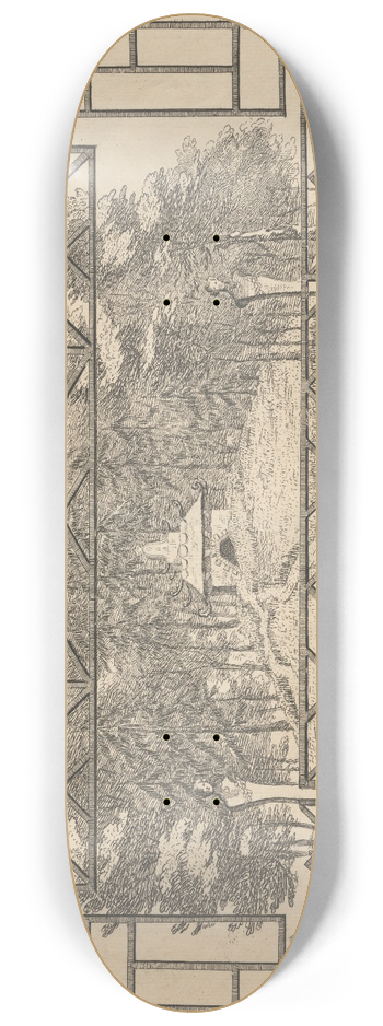 George Bickham the Elder - China Railing 8.25 inch art skate deck