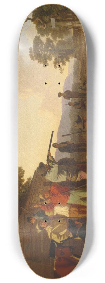 George Caleb Bingham - Shooting for the Beef 8.25 inch art skate deck