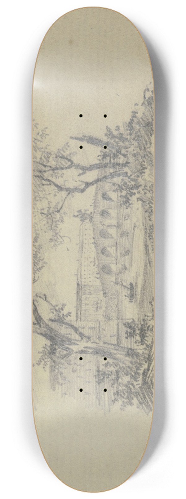 Fritz Bamberger - Stadtansicht mit steinerner Brcke 8.25 inch art skate deck
